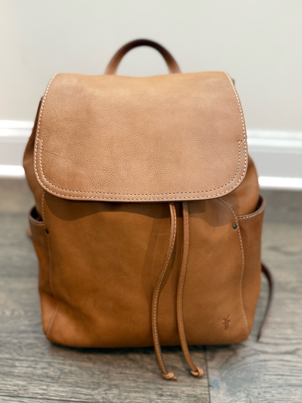 Frye Olivia Drawstring leather backpack